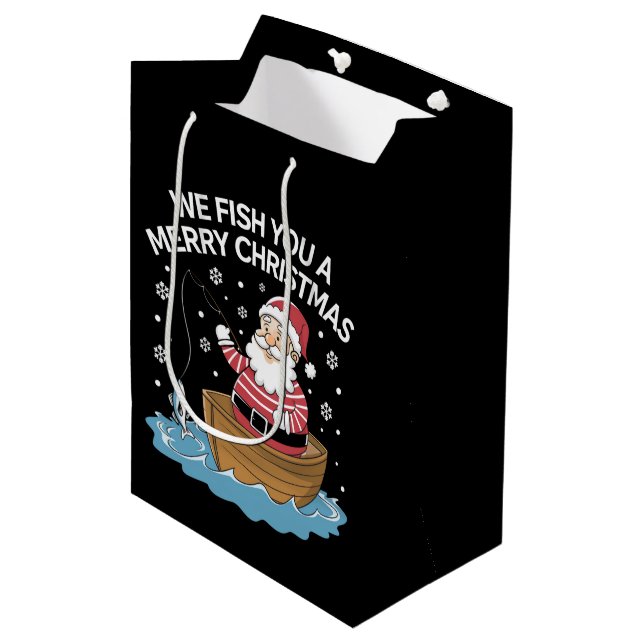 Bolsa De Regalo Mediana Te Pescaremos Un Pescadero Feliz Navidad (Angulo Anverso)