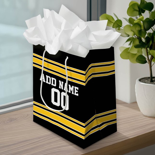 Bolsa De Regalo Mediana Team Jersey con nombre y número personalizados (Custom Gift Bag)