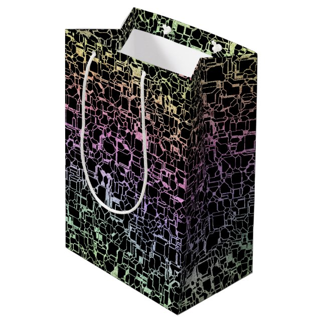 Bolsa De Regalo Mediana techno rainbo : (Angulo reverso)