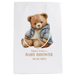 Bolsa De Regalo Mediana Teddy Bear Invitación Baby Shower Puede Esperar