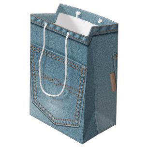 Bolsa De Regalo Mediana Tejanos del dril de algodón del bolsillo