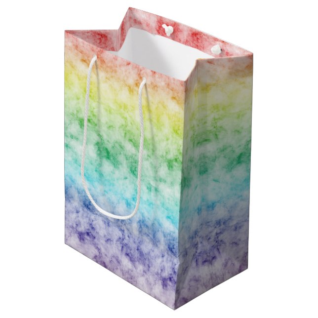 Bolsa De Regalo Mediana Tejido de arcoiris (Angulo Anverso)