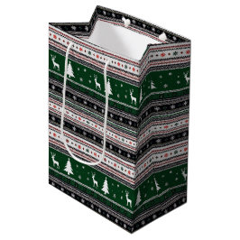 Bolsa De Regalo Mediana Tejido de vacaciones de Fair Isle