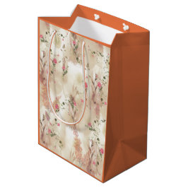Bolsa De Regalo Mediana Tema botánico elegante de tono neutro de otoño
