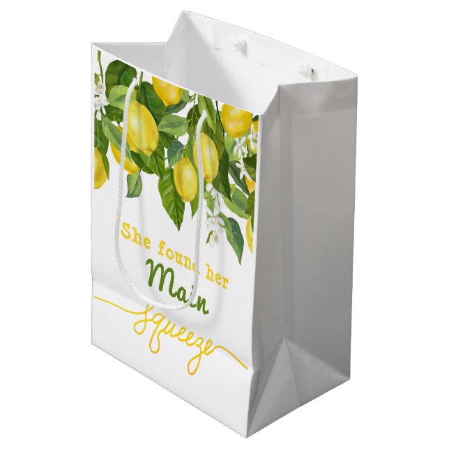 Bolsa De Regalo Mediana Tema de boda de ducha nupcial Main Squeeze Lemon (Angulo Anverso)