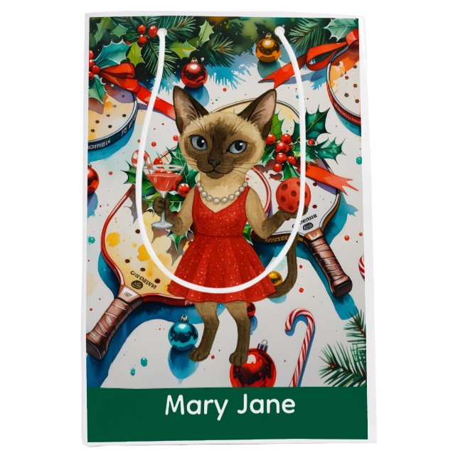 Bolsa De Regalo Mediana Tema de los Navidades de bolas de bolas (Anverso)