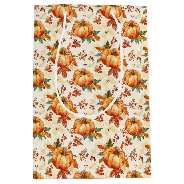 Bolsa De Regalo Mediana Temporada de calabaza de otoño (Anverso)