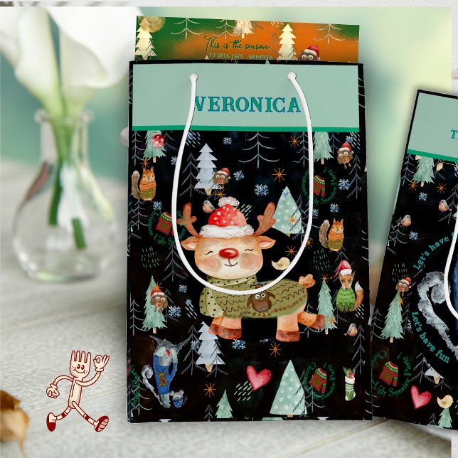 Bolsa De Regalo Mediana Temporada de rock UGLY SWEATERS Gige Bag (Season to rock UGLY SWEATERS Gift Bag)