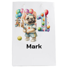 Bolsa De Regalo Mediana Tenis 1er cumpleaños para el amante del perro