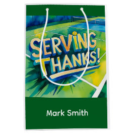 Bolsa De Regalo Mediana Tenis Gracias fiesta con raqueta y pelota