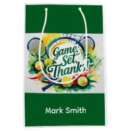 Bolsa De Regalo Mediana Tenis Gracias fiesta con raqueta y pelota