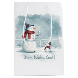 Bolsa De Regalo Mediana Tennis Christmas  Festive Snowman 