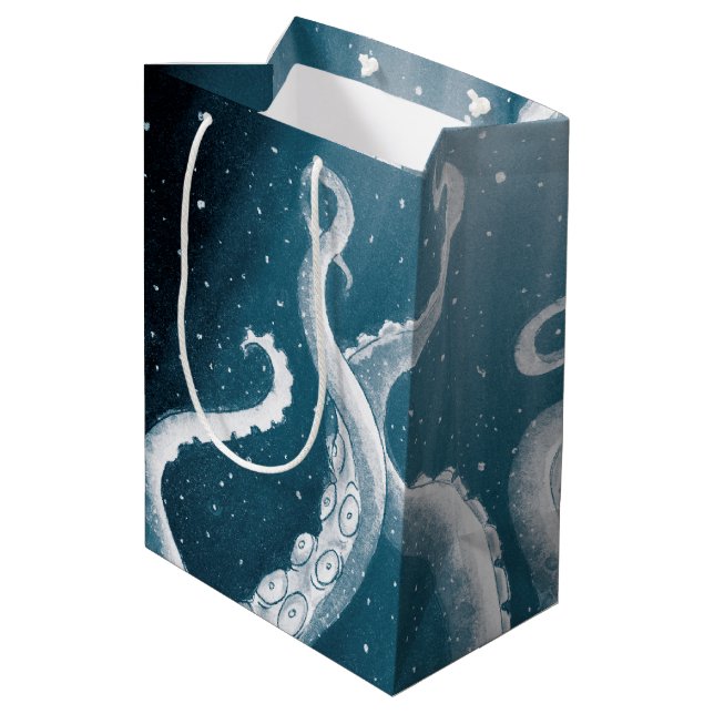 Bolsa De Regalo Mediana Tentacles Galaxia Blue Moon Rays (Angulo reverso)