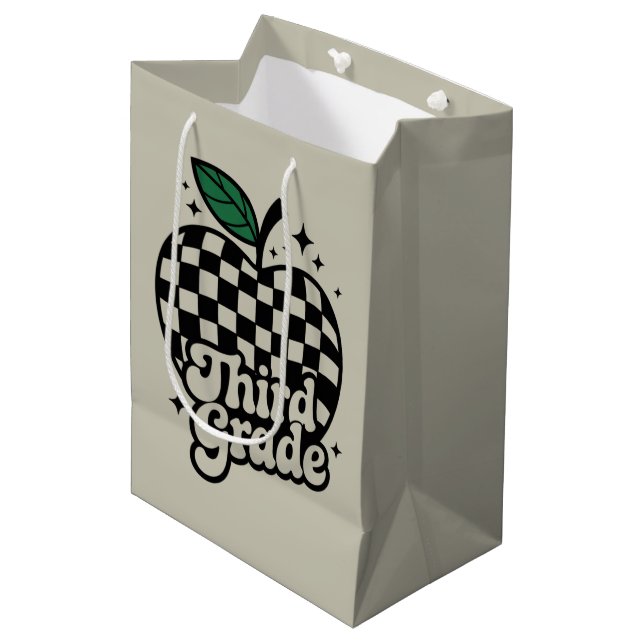 Bolsa De Regalo Mediana Tercer grado de docente de vuelta a la escuela (Angulo Anverso)