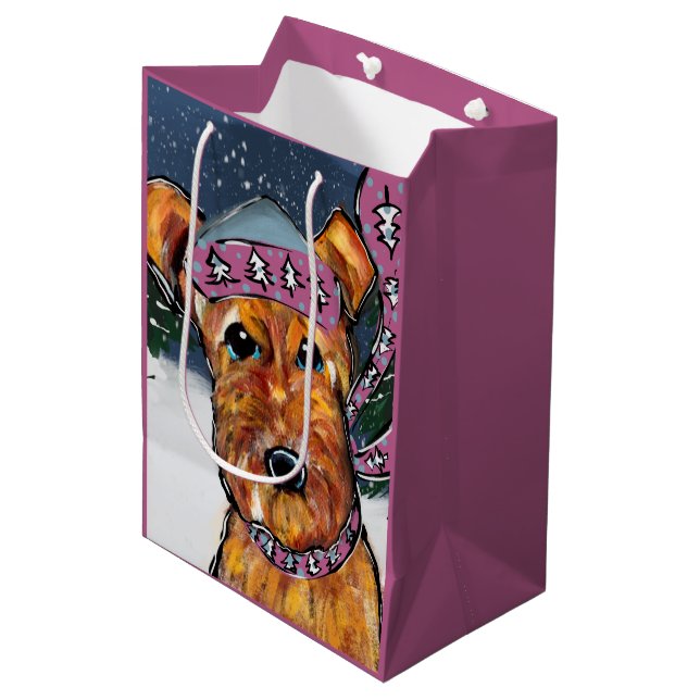 Bolsa De Regalo Mediana Terrier de Airedale (Angulo Anverso)