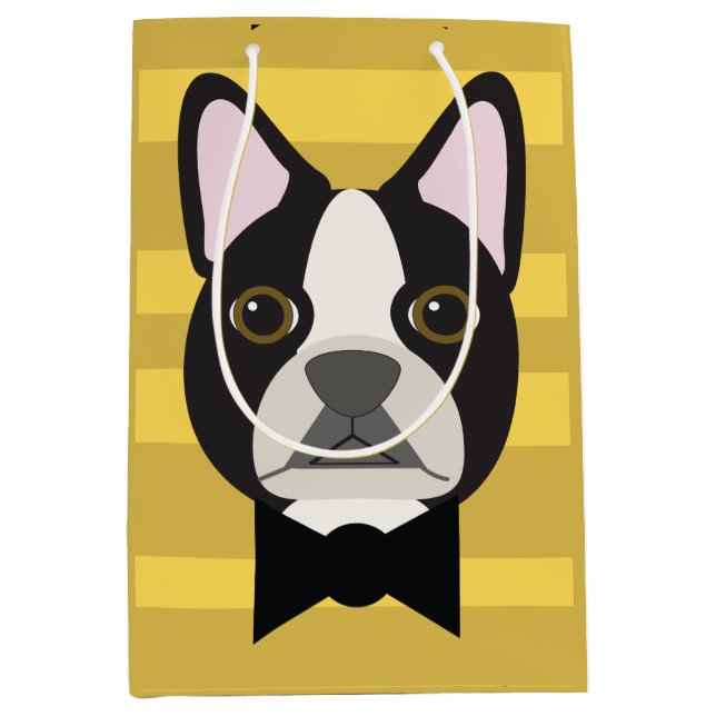 Bolsa De Regalo Mediana Terrier de Boston (Anverso)