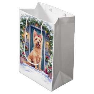 Bolsa De Regalo Mediana Terrier sedoso australiano acuarela umbral nevado