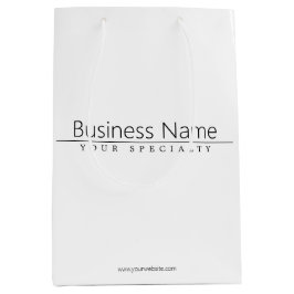 Bolsa De Regalo Mediana Texto negro simple y elegante sobre blanco