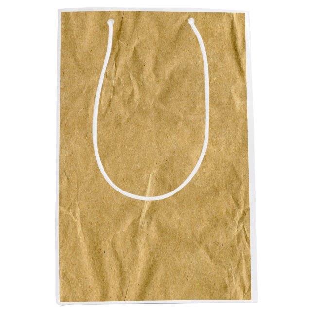 Bolsa De Regalo Mediana Textura de cartón en bruto (Anverso)