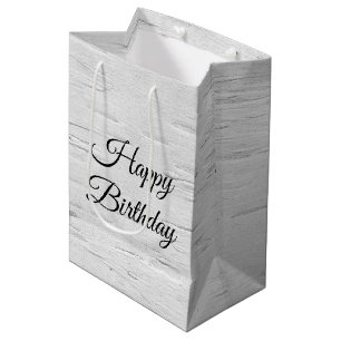 Bolsa De Regalo Mediana Textura de la corteza de árbol de birco blanco de