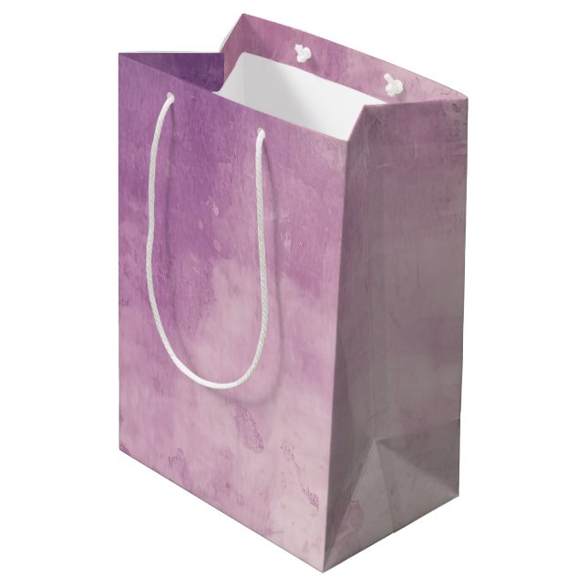 Bolsa De Regalo Mediana Textura de Rubor morado rosado (Angulo reverso)