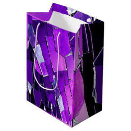 Bolsa De Regalo Mediana Textura Metálica Glam Plum Noir Glitch