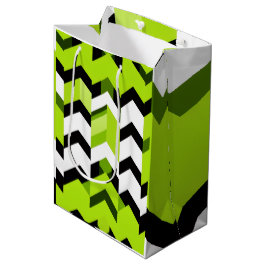 Bolsa De Regalo Mediana Textura moderna chevron wasabi vibrante estética