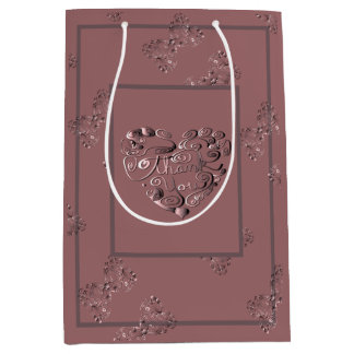 Bolsa De Regalo Mediana "Thank you" Dusty Rose