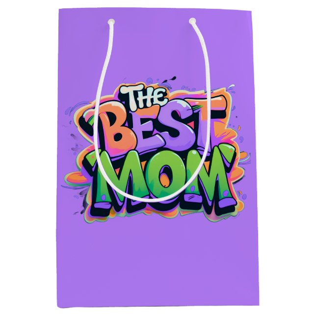 Bolsa De Regalo Mediana The best mom style graffiti (Anverso)