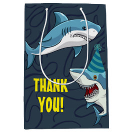 Bolsa De Regalo Mediana Tiburones disfrazados de cumpleaños infantil