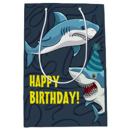 Bolsa De Regalo Mediana Tiburones disfrazados de cumpleaños infantil