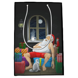 Bolsa De Regalo Mediana Tiempo de café de Santa Claus