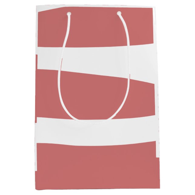 Bolsa De Regalo Mediana Tierra Rojo y blanco Abstracto (Anverso)