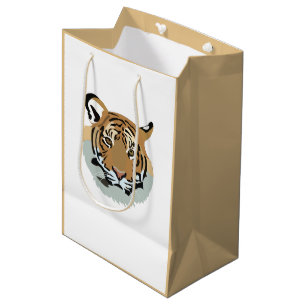 Bolsa De Regalo Mediana Tigre animal salvaje de cabeza de tigre