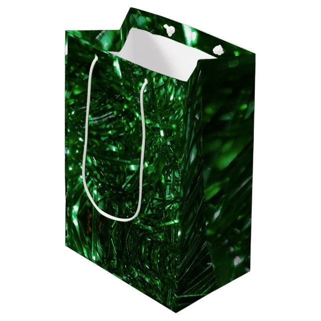 Bolsa De Regalo Mediana tinte de árbol de navidad brillante verde brillant (Angulo Anverso)