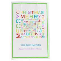 Tipografía brillante y colorida de Feliz Navidad