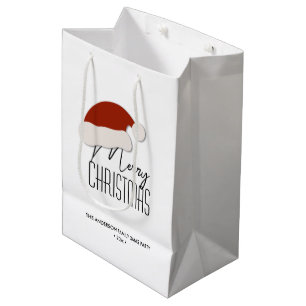 Bolsa De Regalo Mediana Tipografía minimalista moderna Feliz Navidad