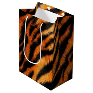 Bolsa De Regalo Mediana Tiras de tigre negro naranja