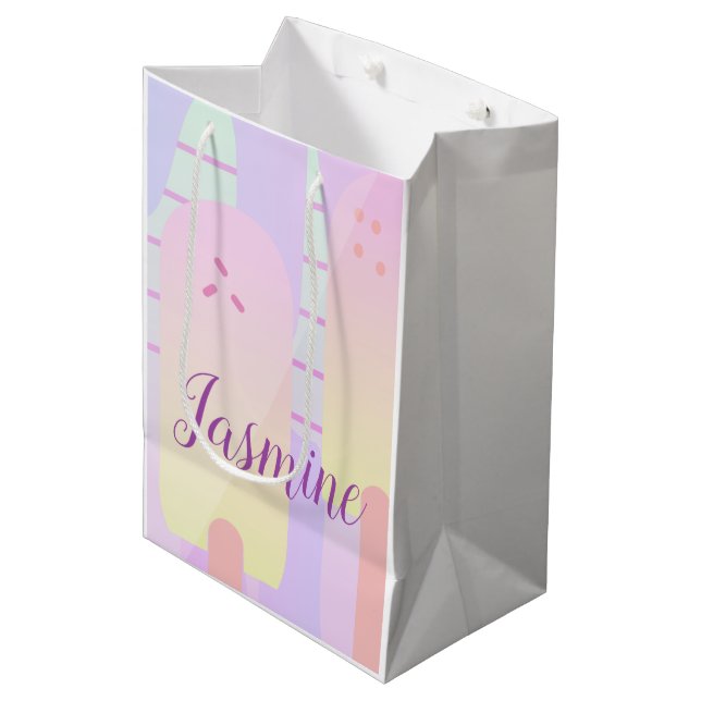 Bolsa De Regalo Mediana Tiras pop de hielo Ombre Pastel (Angulo Anverso)