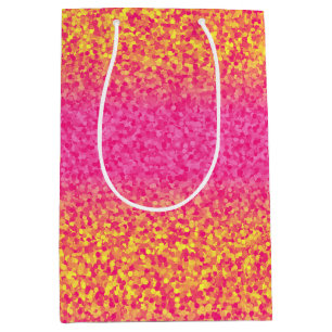 Bolsa De Regalo Mediana Tiras purpurinas,BOLSA DE REGALO amarillo rosado M