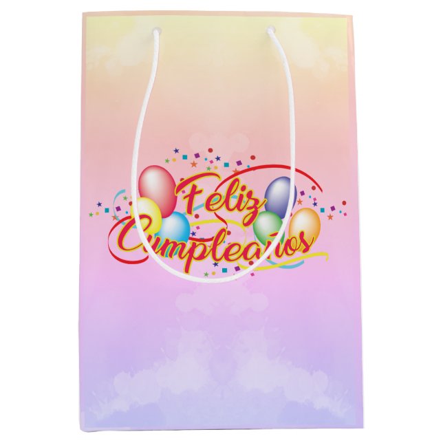 Bolsa De Regalo Mediana Toda Feliz Cumpleaños propiedad al cumpleaños | (Anverso)