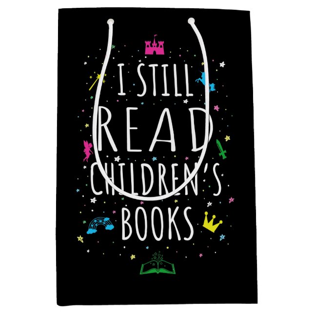 Bolsa De Regalo Mediana Todavía leo libros para niños (Anverso)