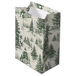 Bolsa De Regalo Mediana Toile De Jouy Green