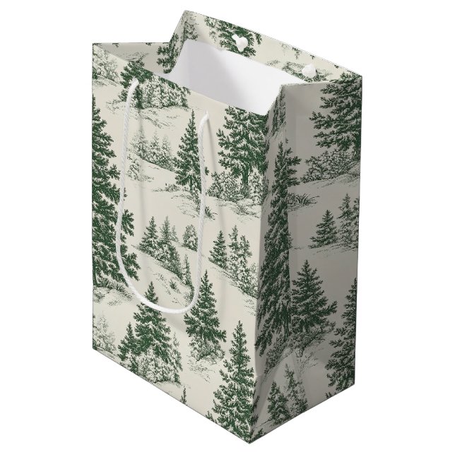 Bolsa De Regalo Mediana Toile De Jouy Green (Angulo Anverso)