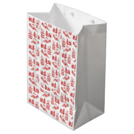 Bolsa De Regalo Mediana Toile navidades  | rojo