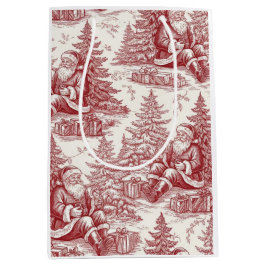 Bolsa De Regalo Mediana Toile Rojo