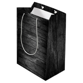 Bolsa De Regalo Mediana Tono de madera negro rústico