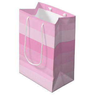 Bolsa De Regalo Mediana Tonos de Rayas Rosadas