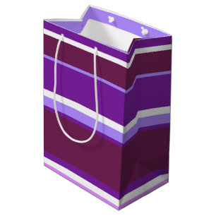Bolsa De Regalo Mediana Tonos de rayas violetas
