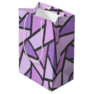 Bolsa De Regalo Mediana Tonos de vidrio manchado de lilas